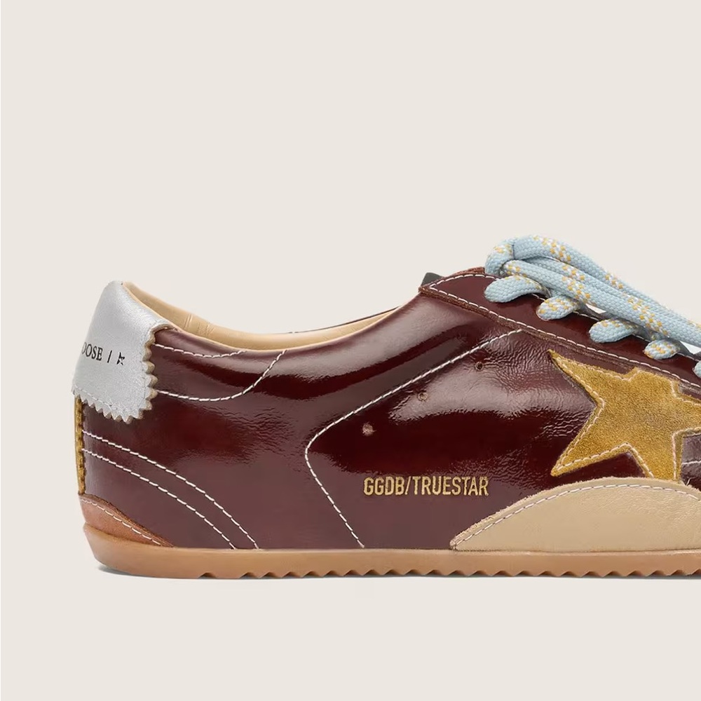 NWT Golden Goose Burgundy Leather Womens Sneakers with Gold Star - Picture 4 of 13